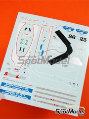 Tameo Kits: Decoracin escala 1/43 - Ligier Ford J11 Equipo Equipe Ligier patrocinado por ELF Gitanes N 25, 26 - Jacques Laffite (FR), Patrick Depailler (FR) - Gran Premio de Frmula 1 de Espaa 1979 - calcas de agua y calcas de sponsors de tabaco - para la referencia de Tameo Kits SLK043