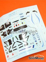 Tameo Kits: Marking / livery 1/43 scale - Williams FW29 Williams Grand Prix Engineering Team sponsored by Lenovo RBS #16, 17 - Alexander Wurz (AT), Nico Rosberg (DE) - Canadian Formula 1 Grand Prix 2007 - water slide decals - for Tameo Kits reference SLK047
