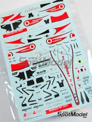 Tameo Kits: Marking / livery 1/43 scale - McLaren MP4/22 McLaren Racing Limited Team sponsored by Vodafone #1, 2 - Fernando Alonso (ES), Lewis Hamilton (GB) - Italian Formula 1 Grand Prix 2007 - water slide decals - for Tameo Kits reference SLK053