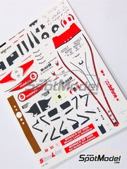 Tameo Kits: Marking / livery 1/43 scale - McLaren MP4/23 McLaren Racing Limited Team sponsored by Vodafone #22, 23 - Lewis Hamilton (GB), Heikki Kovalainen (FI) - Monaco Formula 1 Grand Prix 2008 - water slide decals - for Tameo Kits reference SLK062