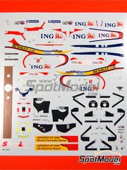 Tameo Kits: Marking / livery 1/43 scale - Renault R28 Renault F1 Team sponsored by ING #5, 6 - Fernando Alonso (ES), Nelson Piquet (BR) - Japanese Formula 1 Grand Prix 2008 - water slide decals - for Tameo Kits reference SLK063