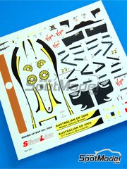 Tameo Kits: Decoracin escala 1/43 - Brawn GP Mercedes BGP001 patrocinado por Virgin Mapfre Itaipava N 22, 23 - Jenson Button (GB), Rubens Barrichello (BR) - Gran Premio de Frmula 1 de Australia 2009 - calcas de agua y calcas de sponsors de tabaco - para la referencia de Tameo Kits SLK068