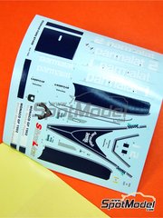 Tameo Kits: Marking / livery 1/43 scale - Brabham Ford BT49D Brabham Racing Organisation Team sponsored by Parmalat #2 - Nelson Piquet (BR), Riccardo Patrese (IT) - Monaco Formula 1 Grand Prix 1982 - water slide decals and tobacco sponsor decals - for Tameo Kits reference SLK076