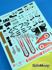 Tameo Kits: Marking / livery 1/43 scale - McLaren Mercedes MP4/27 McLaren Racing Limited Team sponsored by Vodafone #3, 4 - Jenson Button (GB), Lewis Hamilton (GB) - Brazilian Formula 1 Grand Prix 2012 - water slide decals and tobacco sponsor decals - for Tameo Kits reference SLK090