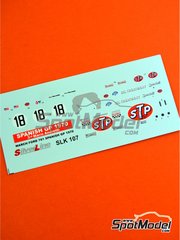 Tameo Kits: Decoracin escala 1/43 - March Ford 701 patrocinado por STP N 18 - Mario Andretti (US) - Gran Premio de Frmula 1 de Espaa 1970 - calcas de agua - para la referencia de Tameo Kits SLK107