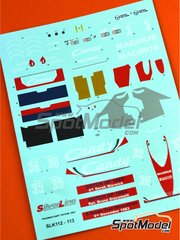 Tameo Kits: Decoracin escala 1/43 - Toleman Hart TG183B Equipo Toleman Motorsport patrocinado por Candy Magirus N 35, 36 - Derek Warwick (GB), Bruno Giacomelli (IT), Ayrton Senna da Silva (BR) - Gran Premio de Formula 1 de Holanda, Test en Silverstone 1983 - calcas de agua - para las referencias de Tameo Kits SLK112 y SLK113