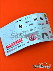 Tameo Kits: Decoracin escala 1/43 - March Ford 701 patrocinado por STP N 14 - Chris Amon (NZ) - Gran Premio de Frmula 1 de Francia 1970 - calcas de agua - para la referencia de Tameo Kits SLK114