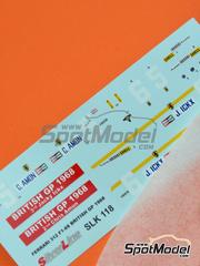 Tameo Kits: Marking / livery 1/43 scale - Ferrari 312 F1 #5, 6 - Chris Amon (NZ), Jacques Bernard 'Jacky' Ickx (BE) - British Formula 1 Grand Prix 1968 - water slide decals - for Tameo Kits reference SLK114 image