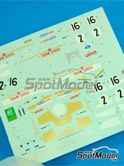 Tameo Kits: Marking / livery 1/43 scale - Lotus Ford 72 Lotus Team sponsored by Gold Leaf #2, 16 - Jochen Rindt (AT), John Miles (GB) - German Formula 1 Grand Prix 1970 - water slide decals - for Tameo Kits reference WCT070