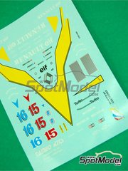 Tameo Kits: Decoracin escala 1/43 - Renault Turbo RE40 Equipo Renault F1 patrocinado por ELF N 15, 16 - Alain Prost (FR), Eddie Cheever (US) - Gran Premio de Frmula 1 de Belgica 1983 - calcas de agua - para la referencia de Tameo Kits TMK008