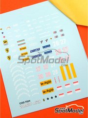 Tameo Kits: Decoracin escala 1/43 - Ferrari 126C4 Equipo Scuderia Ferrari patrocinado por Fiat Agip N 27, 28 - Michele Alboreto (IT), Ren Arnoux (FR) - Gran Premio de Frmula 1 de Belgica 1984 - calcas de agua y calcas de sponsors de tabaco - para la referencia de Tameo Kits TMK011