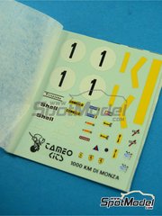 Tameo Kits: Decoraci�n escala 1/43 - Ferrari 312PB Sport BOAC 500 N� 1, 11, 30 - Ronnie Peterson (SE) + Timothy Theodore 'Tim' Schenken (AU), Mario Andretti (US) + Jacques Bernard 'Jacky' Ickx (BE), Clay Regazzoni (CH) + Brian Redman (GB) - 1000 kil�metros de Buenos Aires, 1000 Kil�metros de Monza 1972 - calcas de agua - para la referencia de Tameo Kits TMK018