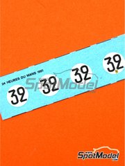 Tameo Kits: Marking / livery 1/43 scale - Ferrari 166 MM Coupe Touring #32 - Betty Haig (GB) + Yvonne Simon (FR) - 24 Hours Le Mans 1951 - water slide decals - for Tameo Kits reference TMK028