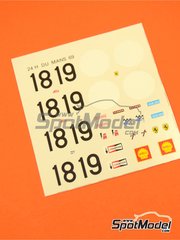 Tameo Kits: Marking / livery 1/43 scale - Ferrari 312P Coupe #18, 19 - Pedro Rodriguez (MX) + David Piper (GB), Chris Amon (NZ) + Peter Schetty (CH) - 24 Hours Le Mans 1969 - water slide decals - for Tameo Kits reference TMK030