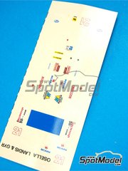 Tameo Kits: Decoraci�n escala 1/43 - Osella Alfa Romeo FA1/H patrocinado por Bocchino N� 21 - Piercarlo Ghinzani (IT) - Gran Premio de F�rmula 1 de Italia 1986 - calcas de agua - para la referencia de Tameo Kits TMK050