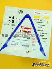 Tameo Kits: Decoraci�n escala 1/43 - Williams Honda FW10b Equipo Williams Grand Prix Engineering patrocinado por Canon N� 5, 6 - Nigel Ernest James Mansell (GB), Keijo Erik 'Keke' Rosberg (FI) - Gran Premio de F�rmula 1 de Australia 1985 - calcas de agua - para la referencia de Tameo Kits TMK051