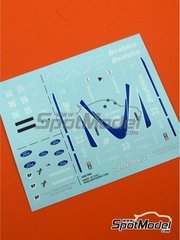 Tameo Kits: Decoracin escala 1/43 - Lola Force Ford THL2 N 16 - Patrick Tambay (FR), Alan Jones (AU) - Gran Premio de Frmula 1 de Italia 1986 - calcas de agua - para la referencia de Tameo Kits TMK052