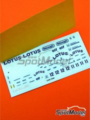 Tameo Kits: Marking / livery 1/43 scale - Lotus Honda 99T Lotus Team sponsored by Camel #11, 12 - Ayrton Senna da Silva (BR), Satoru Nakajima (JP) - Brazilian Formula 1 Grand Prix 1987 - water slide decals and tobacco sponsor decals - for Tameo Kits reference TMK053