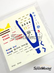 Tameo Kits: Decoracin escala 1/43 - Williams Honda FW11b Equipo Williams Grand Prix Engineering patrocinado por Canon N 5, 6 - Nelson Piquet (BR), Nigel Ernest James Mansell (GB) - Gran Premio de Frmula 1 de San Marino 1987 - calcas de agua y calcas de sponsors de tabaco - para la referencia de Tameo Kits TMK054