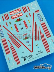 Tameo Kits: Marking / livery 1/43 scale - AGS Cosworth JH22 sponsored by Charro #14 - Pascal Fabre (FR) - Monaco Formula 1 Grand Prix 1987 - water slide decals - for Tameo Kits reference TMK059