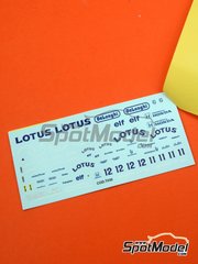 Tameo Kits: Marking / livery 1/43 scale - Lotus Honda T99b Lotus Team sponsored by Camel #11, 12 - Ayrton Senna da Silva (BR), Satoru Nakajima (JP) - Japanese Formula 1 Grand Prix 1987 - water slide decals and tobacco sponsor decals - for Tameo Kits reference TMK064