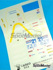 Tameo Kits: Decoraci�n escala 1/43 - Osella Alfa Romeo FA1/L patrocinado por Landis & GYR N� 21 - Alex Caffi (IT) - Gran Premio de F�rmula 1 de Jap�n 1987 - calcas de agua y calcas de sponsors de tabaco - para la referencia de Tameo Kits TMK065