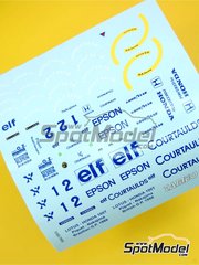 Tameo Kits: Marking / livery 1/43 scale - Lotus Honda 100T Lotus Team sponsored by Camel ELF Courtaulds #1, 2 - Nelson Piquet (BR), Satoru Nakajima (JP) - British Formula 1 Grand Prix 1988 - water slide decals and tobacco sponsor decals - for Tameo Kits reference TMK082