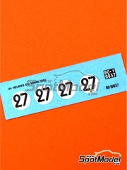 Tameo Kits: Marking / livery 1/43 scale - Ferrari 166 MM Coupe - Yvonne Simon (FR) + Michel Casse (FR) - 24 Hours Le Mans 1950 - water slide decals - for Tameo Kits reference TMK085