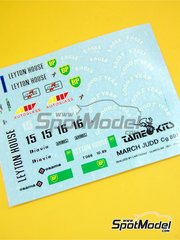 Tameo Kits: Decoraci�n escala 1/43 - March Judd Cg891 Equipo Leyton House Racing N� 15, 16 - Ivan Capelli (IT), Mauricio Gugelmin (BR) - Gran Premio de Formula 1 de M�naco 1989 - calcas de agua - para la referencia de Tameo Kits TMK093
