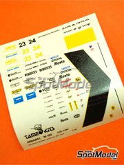 Tameo Kits: Marking / livery 1/43 scale - Minardi Cosworth M190 Minardi F1 Team sponsored by Resta #23, 24 - Paolo Barilla (IT), Pierluigi Martini (IT) - British Formula 1 Grand Prix 1990 - water slide decals - for Tameo Kits reference TMK126