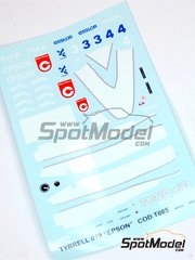 Tameo Kits: Marking / livery 1/43 scale - Tyrrell Cosworth 019 Tyrrell Racing Team sponsored by Epson #3, 4 - Jean Alesi (FR), Satoru Nakajima (JP) - Monaco Formula 1 Grand Prix 1990 - water slide decals - for Tameo Kits reference TMK130