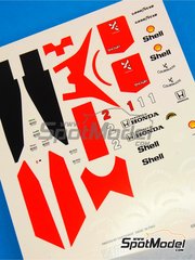 Tameo Kits: Decoracin escala 1/43 - McLaren Honda MP4/6 Equipo McLaren Racing Limited patrocinado por Marlboro N 1, 2 - Ayrton Senna da Silva (BR), Gerhard Berger (AT) - Gran Premio de Frmula 1 de los Estados Unidos de Amrica 1991 - calcas de agua y calcas de sponsors de tabaco - para la referencia de Tameo Kits TMK137