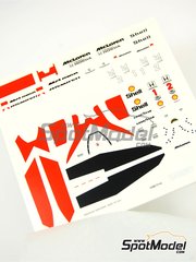 Tameo Kits: Decoracin escala 1/43 - McLaren Honda MP4/6 Equipo McLaren Racing Limited patrocinado por Marlboro N 1, 2 - Ayrton Senna da Silva (BR), Gerhard Berger (AT) - Gran Premio de Frmula 1 de Japn 1991 - calcas de agua y calcas de sponsors de tabaco - para la referencia de Tameo Kits TMK149