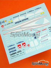 Tameo Kits: Decoracin escala 1/43 - Tyrrell Honda 020 Equipo Tyrrell Racing patrocinado por Braun Epson N 3, 4 - Stefano Modena (IT), Satoru Nakajima (JP) - Gran Premio de Frmula 1 de Japn 1991 - calcas de agua - para la referencia de Tameo Kits TMK151