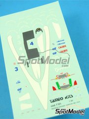 Tameo Kits: Decoraci�n escala 1/43 - Tyrrell Ilmor 020b Equipo Tyrrell Racing patrocinado por ELF N� 4, 5 - Andrea de Cesaris (IT), Olivier Grouillard (FR) - Gran Premio de F�rmula 1 de Mexico 1992 - calcas de agua - para la referencia de Tameo Kits TMK156