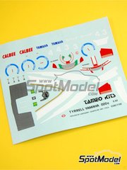 Tameo Kits: Decoraci�n escala 1/43 - Tyrrell Yamaha 020c Equipo Tyrrell Racing N� 3, 4 - Andrea de Cesaris (IT), Ukyo Katayama (JP) - Gran Premio de F�rmula 1 de Sud�frica 1993 - calcas de agua y calcas de sponsors de tabaco - para la referencia de Tameo Kits TMK163