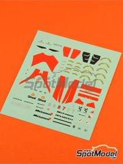 Tameo Kits: Decoracin escala 1/43 - McLaren Ford MP4/8 Equipo McLaren Racing Limited patrocinado por Shell N 7, 8 - Ayrton Senna da Silva (BR), Michael Andretti (US) - Gran Premio de Frmula 1 de Europa 1993 - calcas de agua - para la referencia de Tameo Kits TMK166