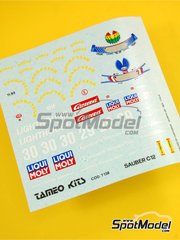 Tameo Kits: Decoraci�n escala 1/43 - Sauber Ilmor C12 patrocinado por Carrera N� 29, 30 - Karl Wendlinger (AT), Jyrki Juhani 'JJ Lehto' Jarvilehto (FI) - Gran Premio de F�rmula 1 de Alemania 1993 - calcas de agua - para la referencia de Tameo Kits TMK171
