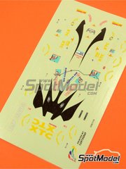 Tameo Kits: Decoraci�n escala 1/43 - Simtek Ford S951 patrocinado por MTV N� 11, 12 - Domenico Schiattarella (IT), Jos Verstappen (NL) - Gran Premio de F�rmula 1 de San Marino 1995 - calcas de agua - para la referencia de Tameo Kits TMK197