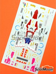 Tameo Kits: Decoraci�n escala 1/43 - Footwork Hart Fa16 Equipo Footwork patrocinado por Unimat N� 9, 10 - Gianni Morbidelli (IT), Taki Inoue (JP) - Gran Premio de F�rmula 1 de Australia 1995 - calcas de agua - para la referencia de Tameo Kits TMK205