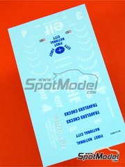 Tameo Kits: Marking / livery 1/43 scale - Tyrrell Ford P34 Six Wheels Tyrrell Racing Team sponsored by ELF #3, 4 - Ronnie Peterson (SE), Patrick Depailler (FR) - Monaco Formula 1 Grand Prix 1977 - water slide decals and tobacco sponsor decals - for Tameo Kits reference TMK210