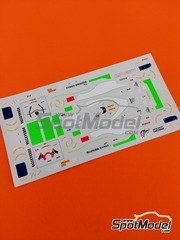 Tameo Kits: Decoraci�n escala 1/43 - Minardi Ford M195b Equipo Minardi F1 patrocinado por Valleverde N� 20, 21 - Pedro Lamy (PT), Giancarlo Fisichella (IT) - Gran Premio de Formula 1 de M�naco 1996 - calcas de agua - para la referencia de Tameo Kits TMK214