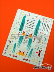 Tameo Kits: Marking / livery 1/43 scale - Sauber Ford C15 sponsored by Petronas #14, 15 - Heinz-Harald Frentzen (DE), John Paul  "Johnny" Herbert (GB) - Monaco Formula 1 Grand Prix 1996 - water slide decals - for Tameo Kits reference TMK219