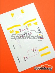 Tameo Kits: Marking / livery 1/43 scale - Tyrrell Ford P34 Six Wheels Tyrrell Racing Team sponsored by ELF #3, 4 - Jody Scheckter (ZA), Patrick Depailler (FR) - Japanese Formula 1 Grand Prix 1976 - water slide decals - for Tameo Kits reference TMK222