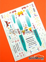 Tameo Kits: Marking / livery 1/43 scale - Sauber Ford C15 sponsored by Petronas #14, 15 - Heinz-Harald Frentzen (DE), John Paul  "Johnny" Herbert (GB) - German Formula 1 Grand Prix 1996 - water slide decals - for Tameo Kits reference TMK226