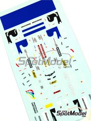 Tameo Kits: Marking / livery 1/43 scale - Prost Mugen Honda JS45 sponsored by Canal+ #14, 15 - Jarno Trulli (IT), Shinji Nakano (JP) - Italian Formula 1 Grand Prix 1997 - water slide decals and tobacco sponsor decals - for Tameo Kits reference TMK246