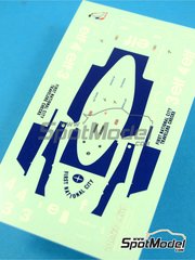 Tameo Kits: Marking / livery 1/43 scale - Tyrrell Ford P34 Six Wheels Tyrrell Racing Team sponsored by ELF #3, 4 - Ronnie Peterson (SE), Patrick Depailler (FR) - British Formula 1 Grand Prix 1977 - water slide decals - for Tameo Kits reference TMK247