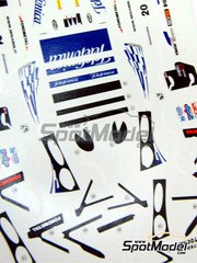 Tameo Kits: Marking / livery 1/43 scale - Minardi Fondmetal M02 Minardi F1 Team sponsored by Telefonica #20, 21 - Marc Gene (ES), Gastn Mazzacane (AR) - Italian Formula 1 Grand Prix 2000 - water slide decals - for Tameo Kits reference TMK292