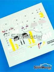 Tameo Kits: Marking / livery 1/43 scale - Tyrrell Ford P34 Six Wheels Tyrrell Racing Team sponsored by ELF #3, 4 - Jody Scheckter (ZA) - Dutch Formula 1 Grand Prix 1976 - water slide decals - for Tameo Kits reference TMK299