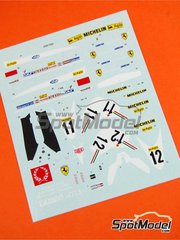 Tameo Kits: Decoraci�n escala 1/43 - Ferrari 312T3 Equipo Scuderia Ferrari patrocinado por Fiat N� 11, 12 - Gilles Villeneuve (CA), Carlos Reutemann (AR) - Gran Premio de F�rmula 1 de Canada 1978 - calcas de agua - para la referencia de Tameo Kits TMK335